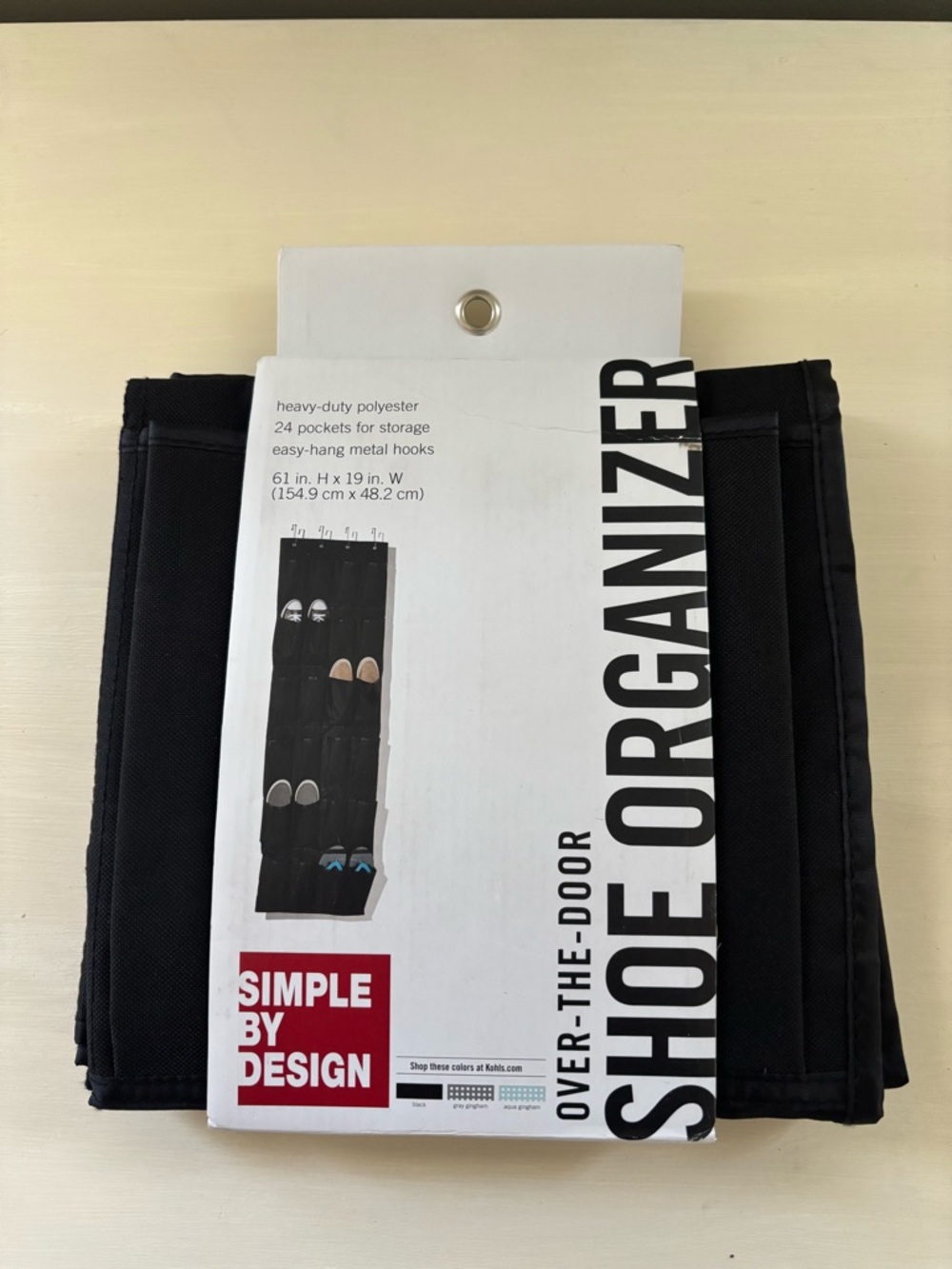 Over the door shoe organizer by simple by design, heavy duty polyester, New